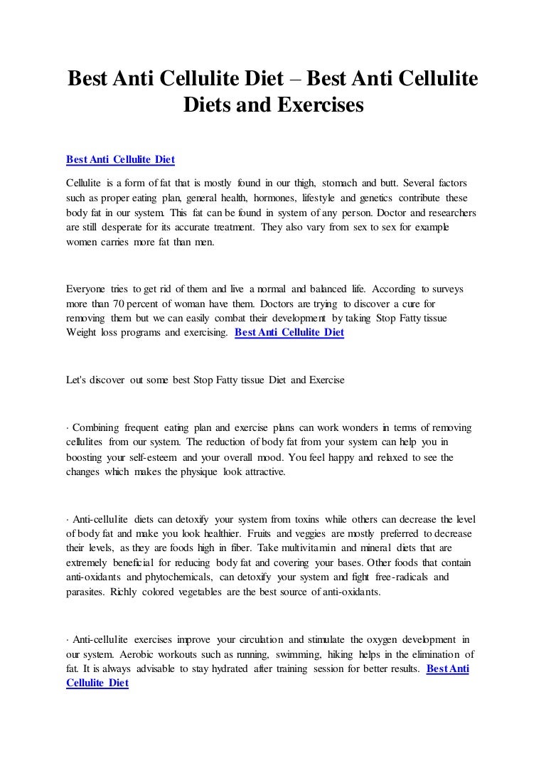 Anti-cellulite diet: a selection of sites Anti-cellulite diet: a selection of sites